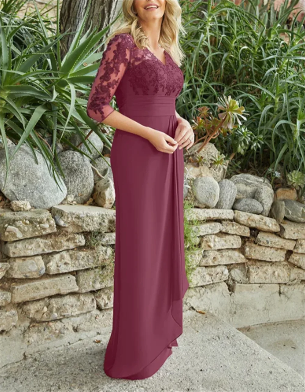 

A-Line V Neck Lace Floor-Length Mother of the Bride Dress Vestidos Elegantes Para Mujer 2022 فساتين السهرة فساتين حفلات Elegant