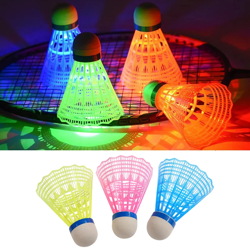 1PC/6PCS LED Luminous Nylon Badminton Elastic Foam Ball Head Durable Windproof Recreational Training Special Ball Random color badminton shuttlecock,badminton ball