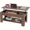 Elevating coffee table with hidden compartment and storage shelf 2