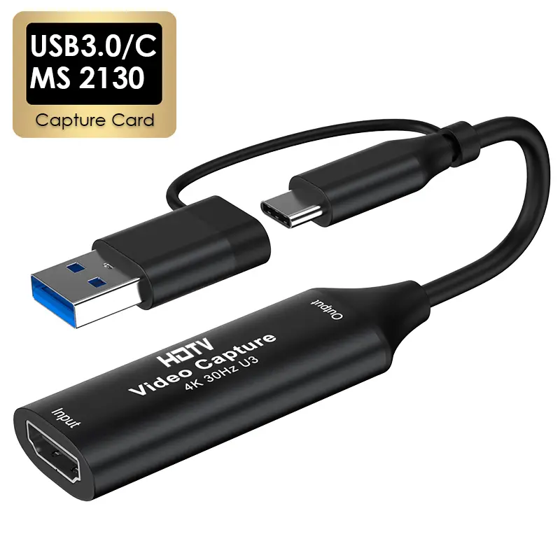 MS2130 Chip Type C USB3.0/2.0 Capture Card 4K HDTV Video Grabber 1080P Game Recording Live Streaming for PS4 Xbox image 1