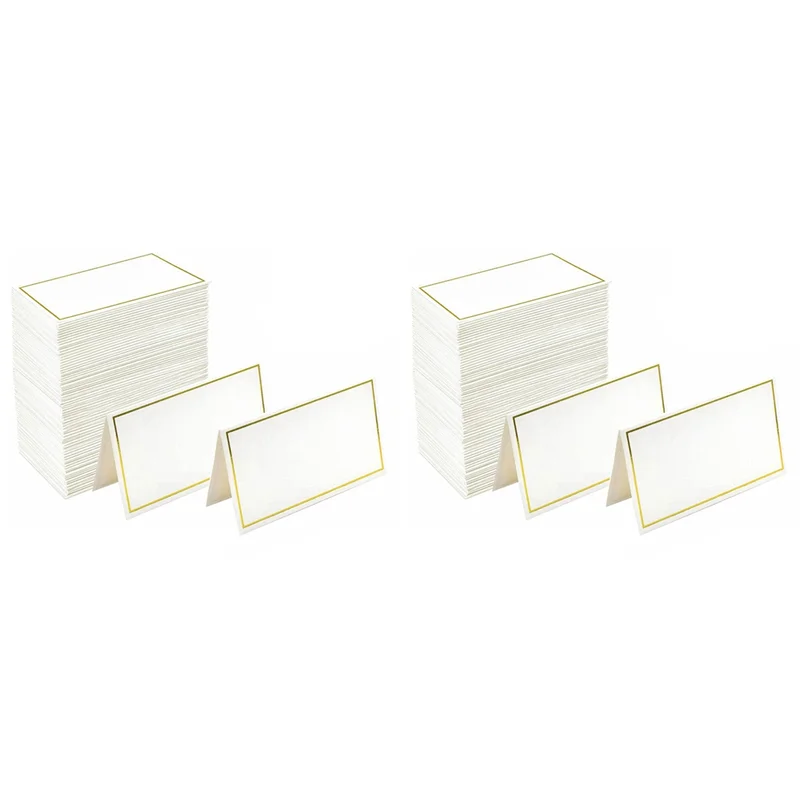 A69eplace Cards 240 Small Tent Cards With Gold Foil Borders, Suitable For Weddings, Banquets, Table Cards, And Name Cards