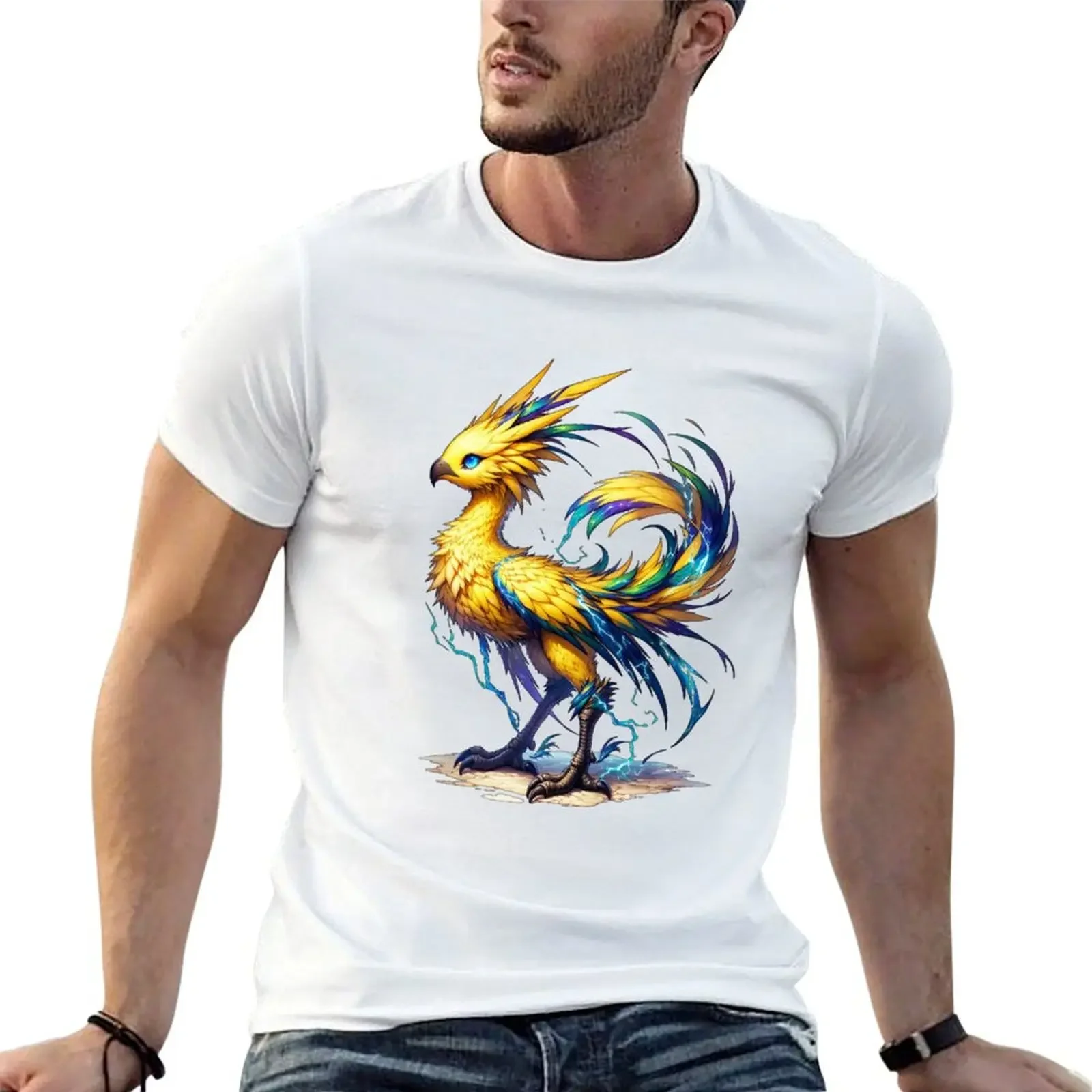 

Electric Chocobo T-shirt tops korean fashion Men's clothing