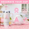 9PCS Accessory Set for Stanley Cup 30oz 40oz Butterfly Straw Cover Cap Silicone Boot Charm Initials Sticker Spill Proof Stopper 4