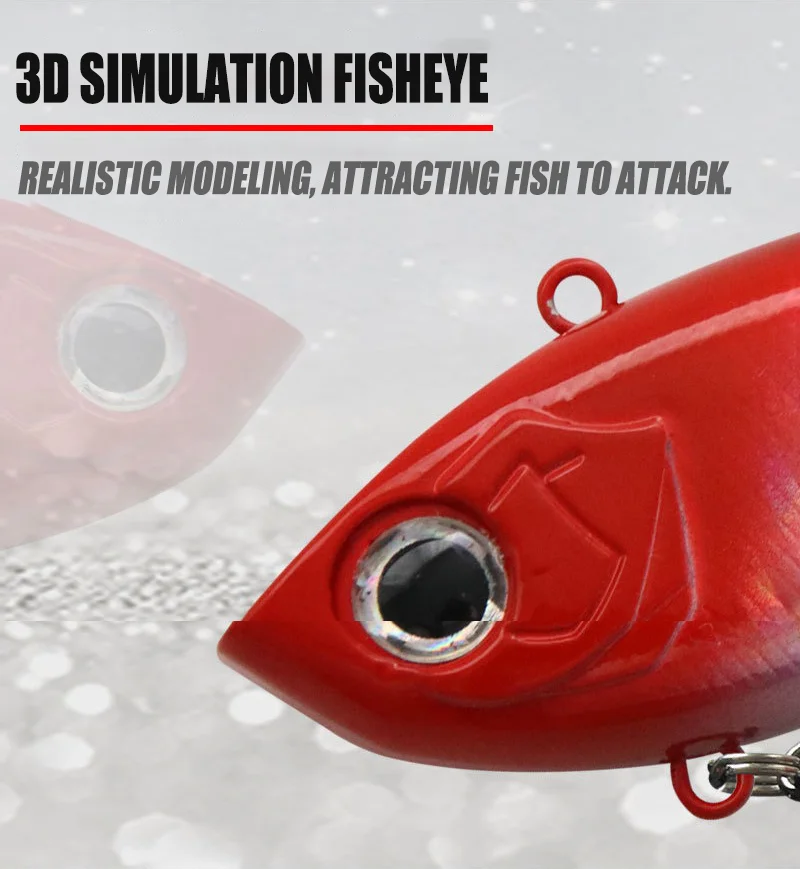 Kunststoff Vibration Angelköder 12g 14g 17g 20g ABS Hard VIB Swimbait Lipless Wobbler Sinking Bait Bass Pike – Detail 5