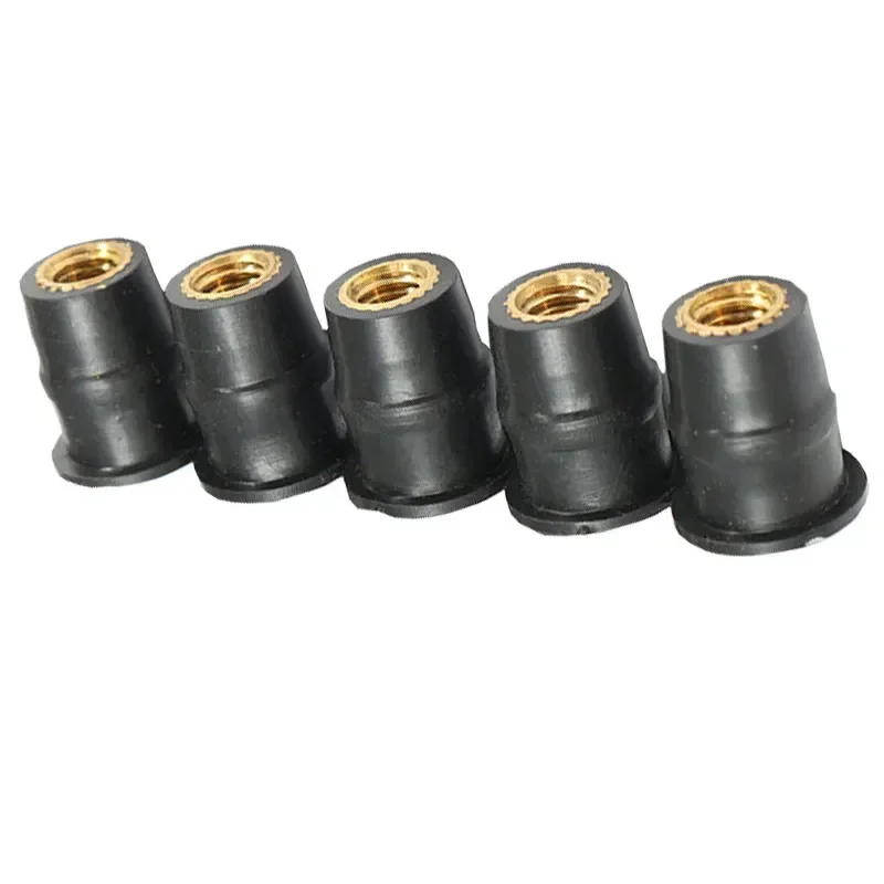 10Pcs M5 5mm Metric Rubber Well Nuts Windscreen Windshield Fairing Cowl Fastener For Honda For Suzuki Auto Motorbike Off-road auto fasteners