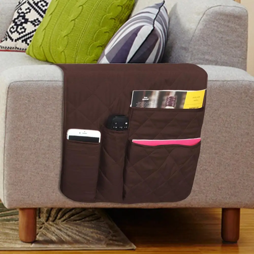 

Waterproof TV Remote Control Couch Chair Arm Rest Covers 5 Pockets Sofa Armrest Storage Organizer for Phone Book Magazines