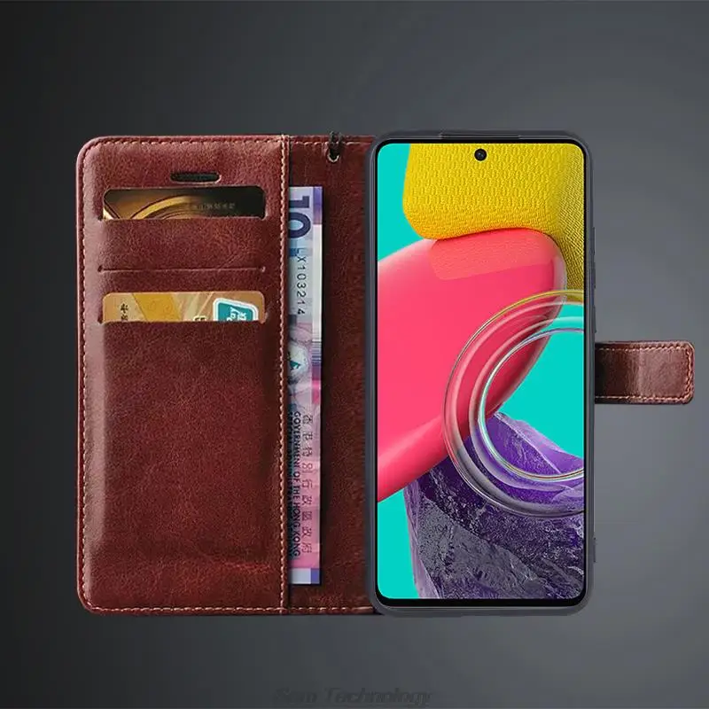 Elegant Leather Card Holder Wallet Case – Premium PU Flip Cover with Retro Design