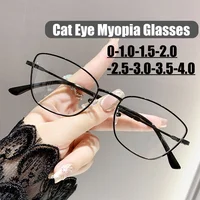 Cat Eye Finished Myopia Glasses for Men Women Fashion Unisex Near Sight Eyeglasses Ultralight Minus Diopter Eyewear 0-1.0-4.0 1