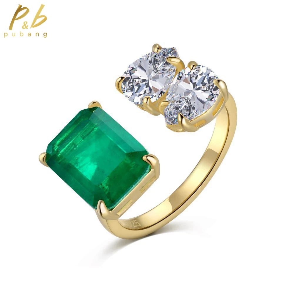 

PuBang Fine Jewelry Solid 925 Sterling Silver Created Moissanite Diamond Resizabale Ring Sparkling for Women Gifts Free Shipping
