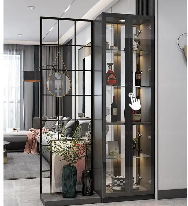Entrance porch cabinet living room light luxury wine cabinet shoe integrated modern simple screen partition doub