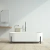 Freestanding Bathtub, Modern Minimalist Style Contemporary Soaking Tub With Brushed Nickel Overflow And Drain 2