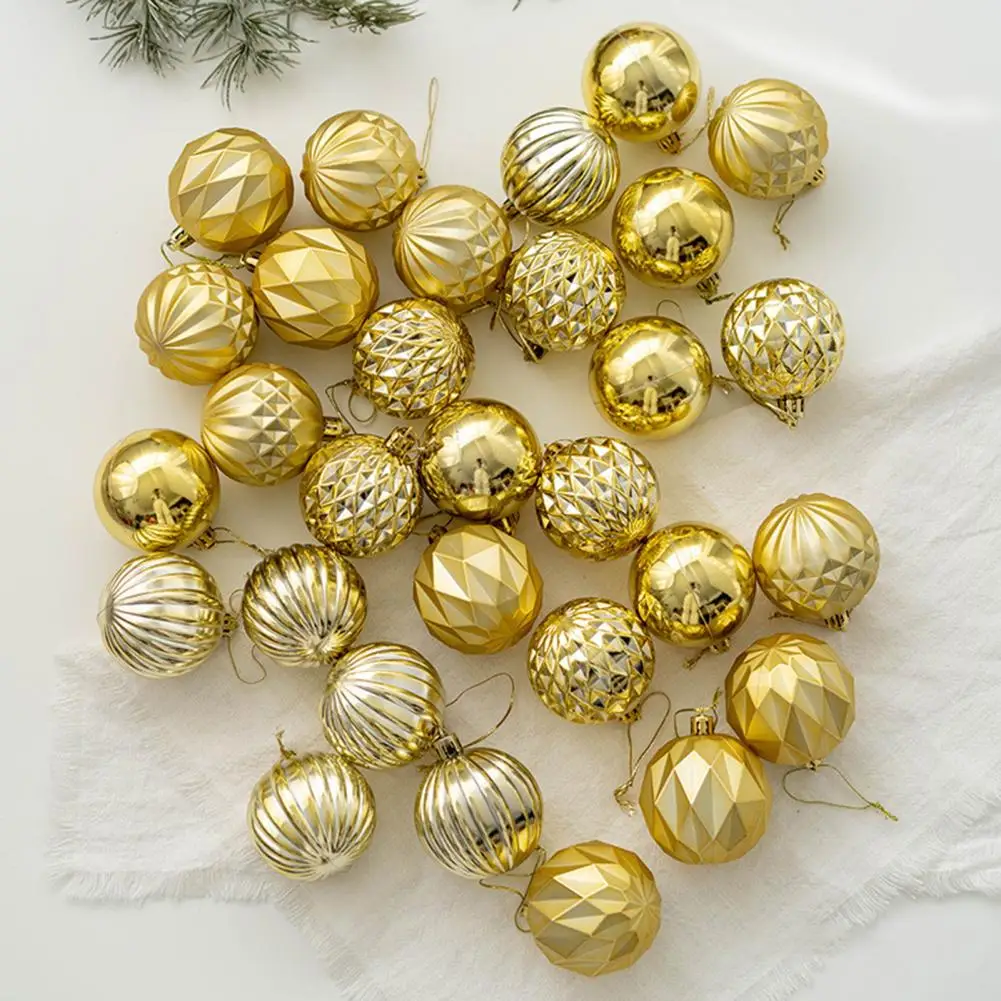 

Christmas Tree Decor 30pcs 6cm Christmas Balls with Lanyard Festive Xmas Tree Ornaments for Home Party Decoration Unique New