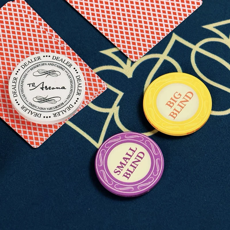 Ceramic Poker Dealer Small Blind Big Blind Round Dealer Coins Texas Poker Chips Set Double-sided Coin Buttons Game Accessories poker chips,poker dealer button
