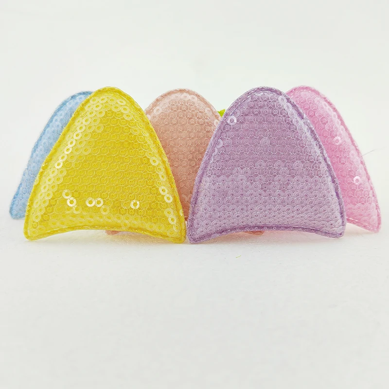 30Pcs Pailletten Katze Ohr Gepolsterte Applique Für Kleidung Hut Handwerk Nähen Liefert DIY Headwear Haar Clips Bogen Decor Patche – Detail 9