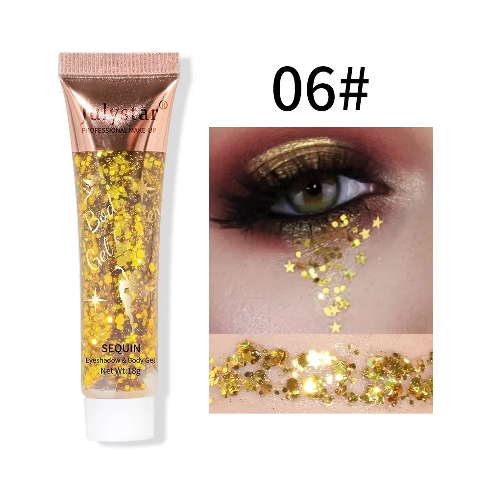 Radiant Glitter Gel for Face, Lip, Hair & Eyes - Festival & Stage Makeup Decoration