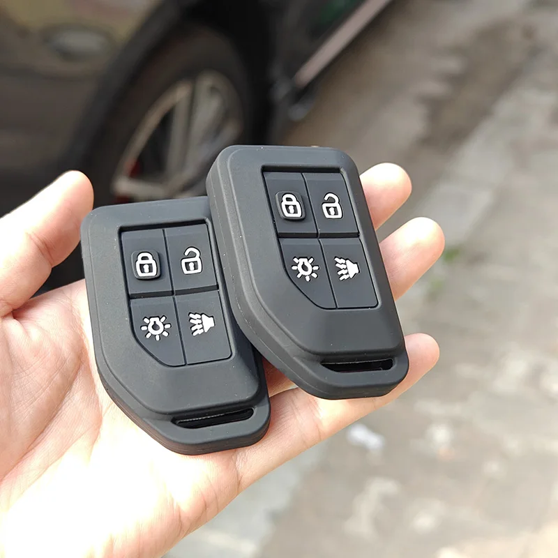 Key Case Cover Soft Rubber silicone remote key cover shell car chain key case for volvo fh16 rc FM EVRO 6 fh truck accessories semi 4 buttons