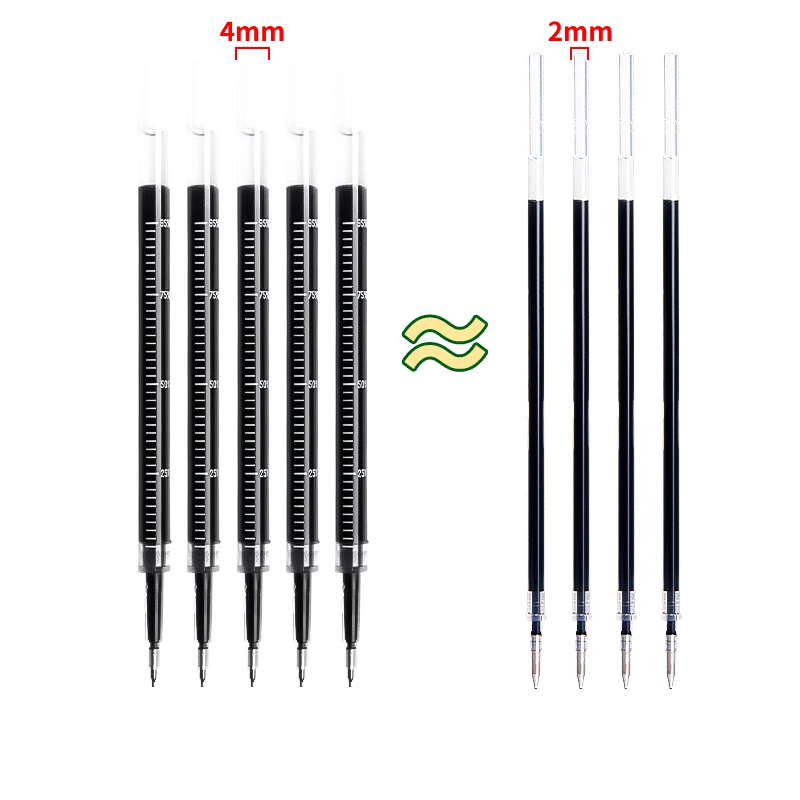 M&G 리필용 잉크, 검정색 0.5mm, 10개입, 눈에 띄는 눈금, 학생, 사무실 및 금융용으로 적합
