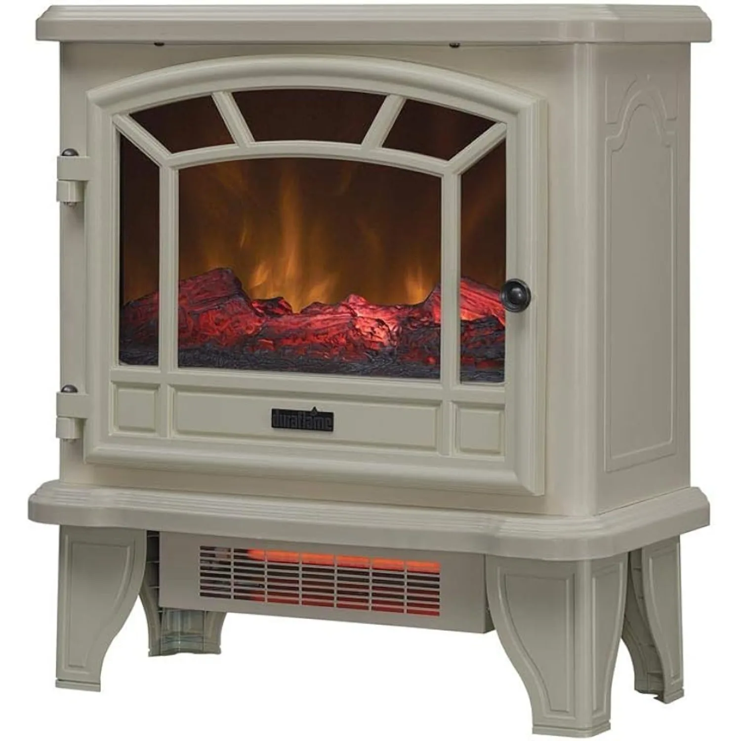 

5,200 BTU Electric Fireplace Stove 1500 Watt Infrared Heater with Flickering Flame Effects - Cream