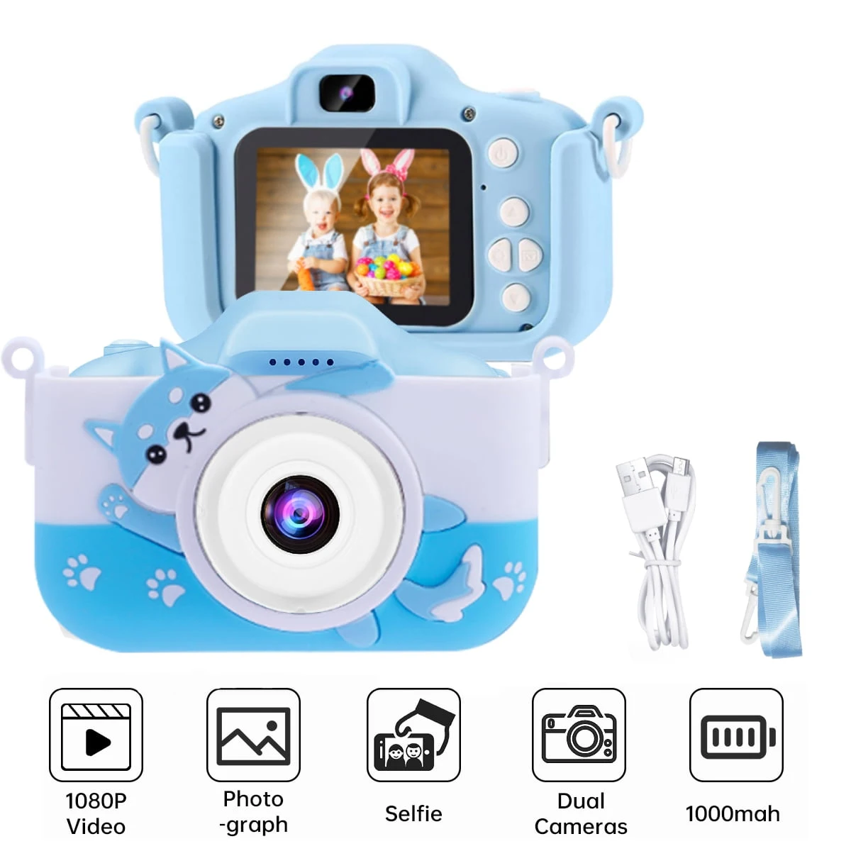 

Kids Digital Cameras Video 12MP Portable Toy Children Camera 1080P HD Shockproof Video Recorder For Toddlers Birthday Gift