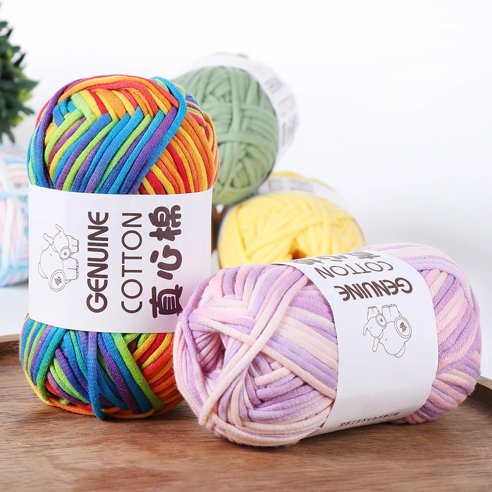 50g/Ball 80M Soft Cotton-Nylon Yarn Knitting Cotton Crochet Knitting Yarn for Beginners with Easy-to-See Stitches Crocheting