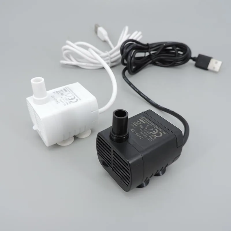 white black 5V USB Water Pump Ultra-quiet Brushless Submersible Fountain Aquarium tube hose Circulating for fish tank Pet tool 2