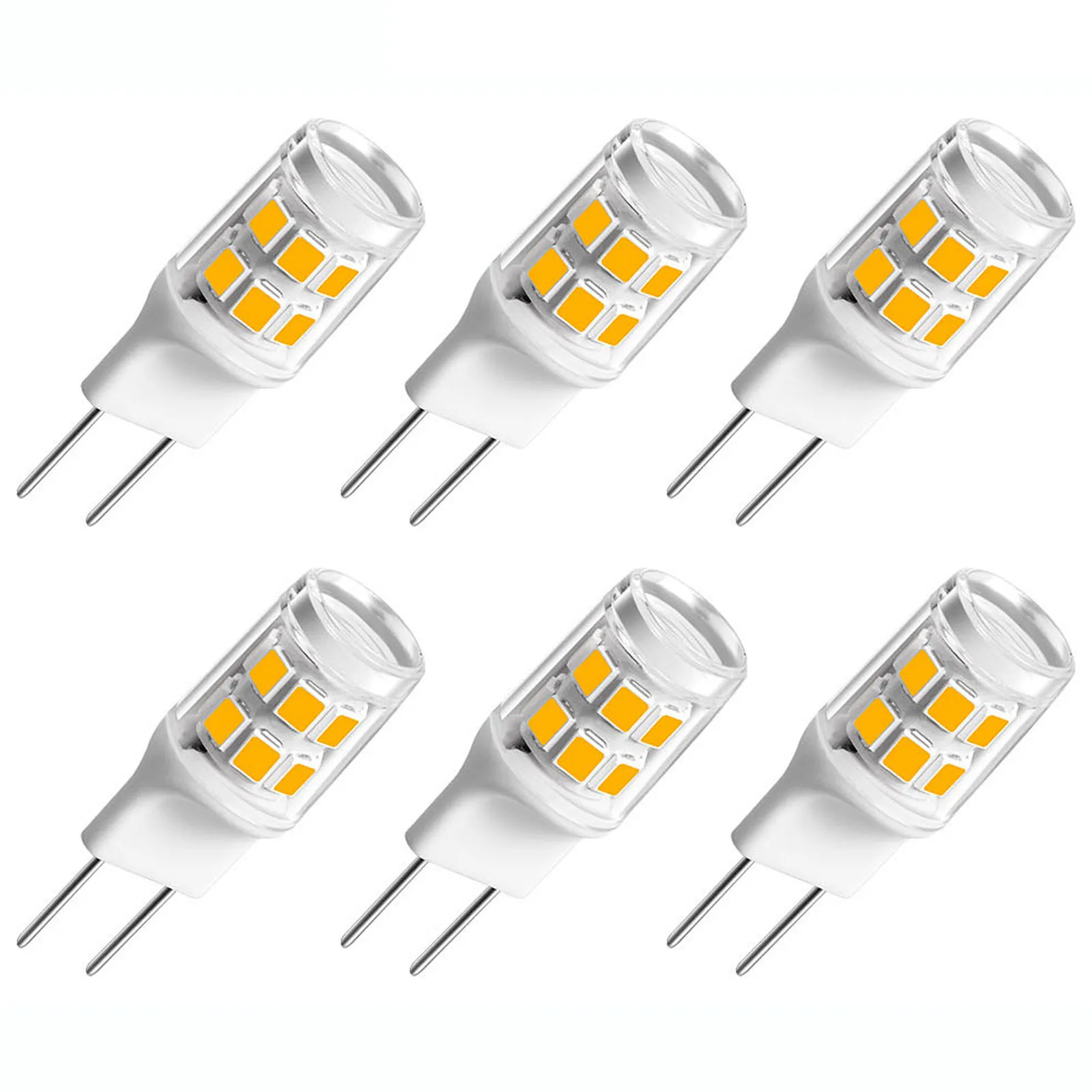 6-Piece Dimmable G8 LED Bulb AC110V 120V 2W G8 Cabinet Light Ceilling Bulb Crystal Chandelier Bulb 2700k 3000k 4000k 4500k 6000k