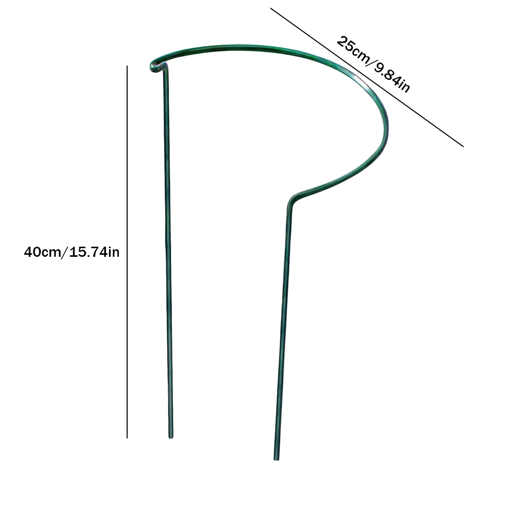 12 Pezzi Di Pali Di Supporto Per Piante, Supporto Per Fiori Da Giardino Supporto Per Arbusti Anello Di Supporto Semicircolare In Metallo 25 X 40 Cm 95005840