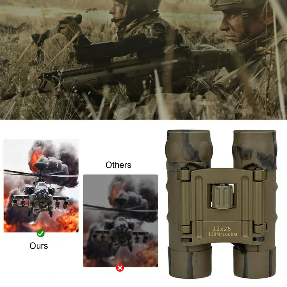 

HD 12X25 телескоп, мощный бинокль для охоты, лодки, наблюдения за птицами, с низким фокусом, телескоп BAK4