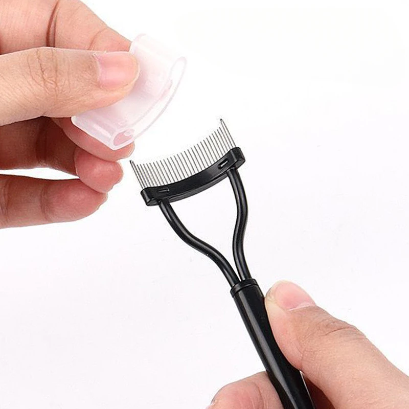 Eyelash Separator Metal Teeth Straight Eyelash Curler Beauty Makeup Stainless Brush Comb Mascara Curl Makeup Tool