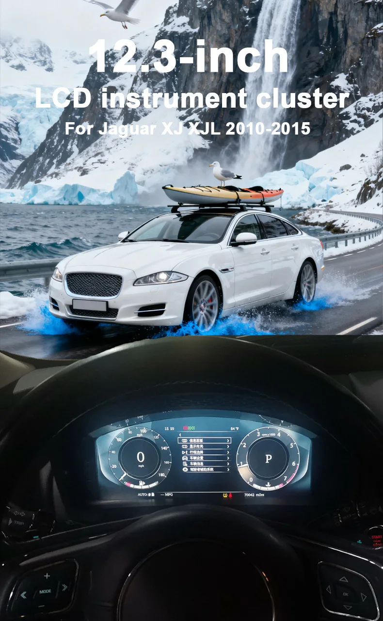 For Jaguar XJ XJL 2010-2015 Carplay Car LCD Digital Instrument Cluster Speedomet