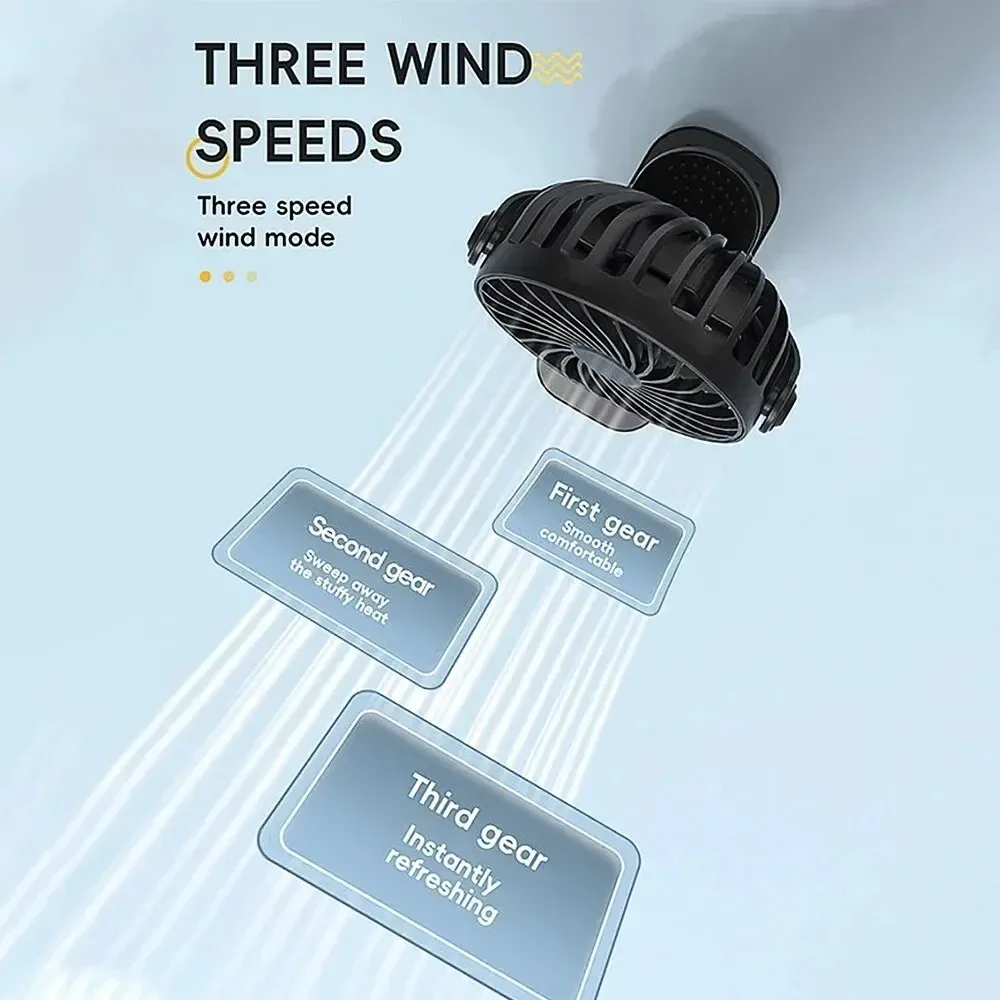 Rechargeable 720° Rotating Clip Fan – Hanging Fan with Nightlight for Office, Bedroom, Dorm & Outdoor Use