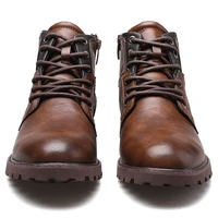 Vintage Men Boots 2026 New Autumn Winter Shoes High Quality Men's Leather Boots Side Zipper Men's Ankle Boots Large Size 39-48 - Image 2
