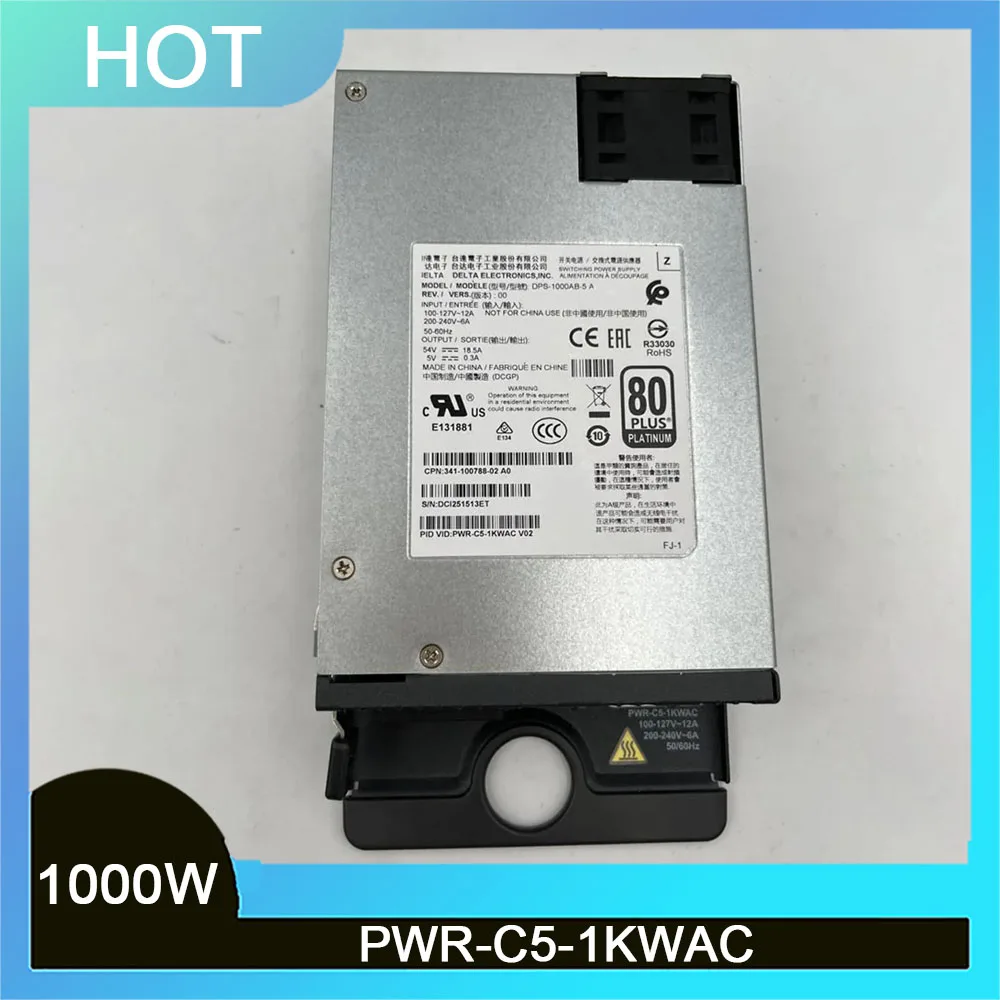 

1000W PWR-C5-1KWAC For CISCO Power Module 341-100788-01 for C9200 Switch