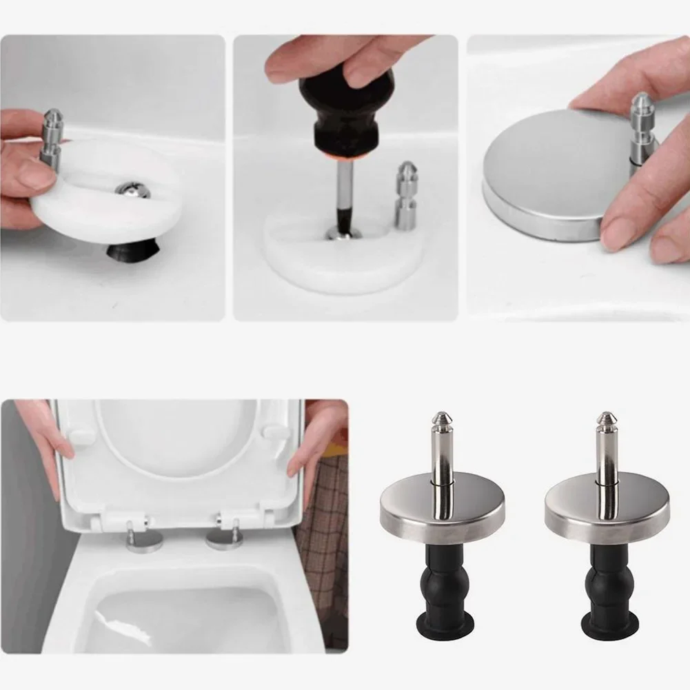 2 Stuks Roestvrijstalen Toiletbril Scharnieren Top Fix Scharnier Pakket Bevestigingen Vervanging Snelle Montage Voor Toilet Badkamermeubilair