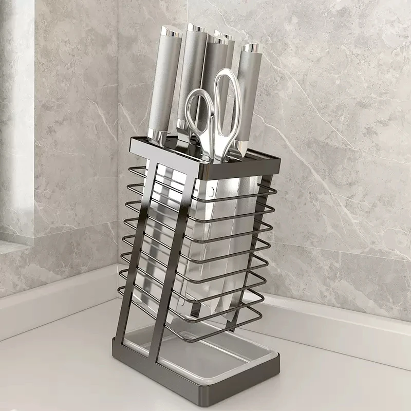 304 Stainless Steel Knife Holder Kitchen Shelf Household Table Top