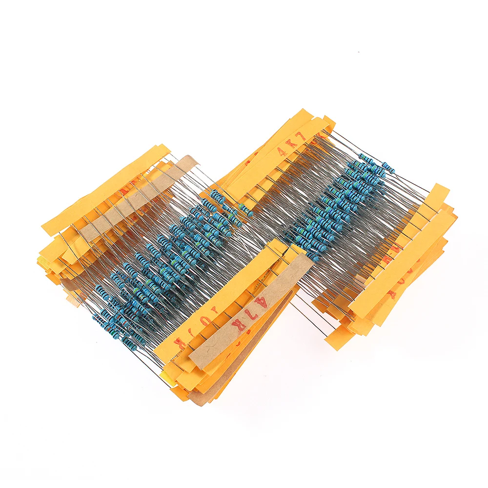Metal Film Resistor Assorted Kit 500/2500PCS 1/4W 1% 1R~10M ohm Resistance Diy Electronic Kit