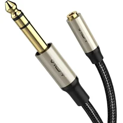 Premium Audio Extension Cable: 6.35mm TRS Male to 3.5mm Female Stereo Adapter - 8m (6.35-M to 3.5-F)