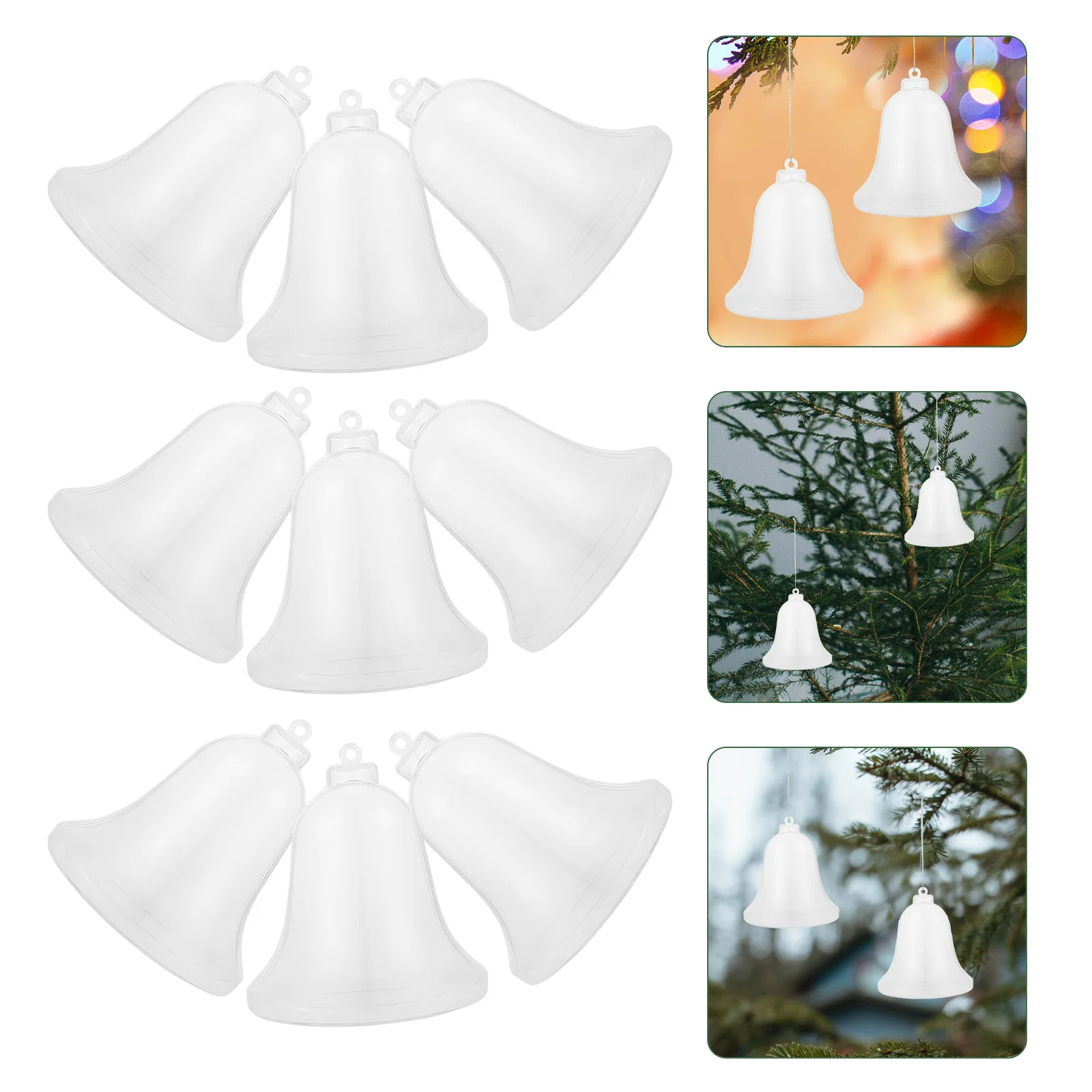 

Christmas Bell Hanging Pendant Candy Boxes Ornaments New Year Party Candy Boxes Clear Plastic Bell Shaped Candy Boxes