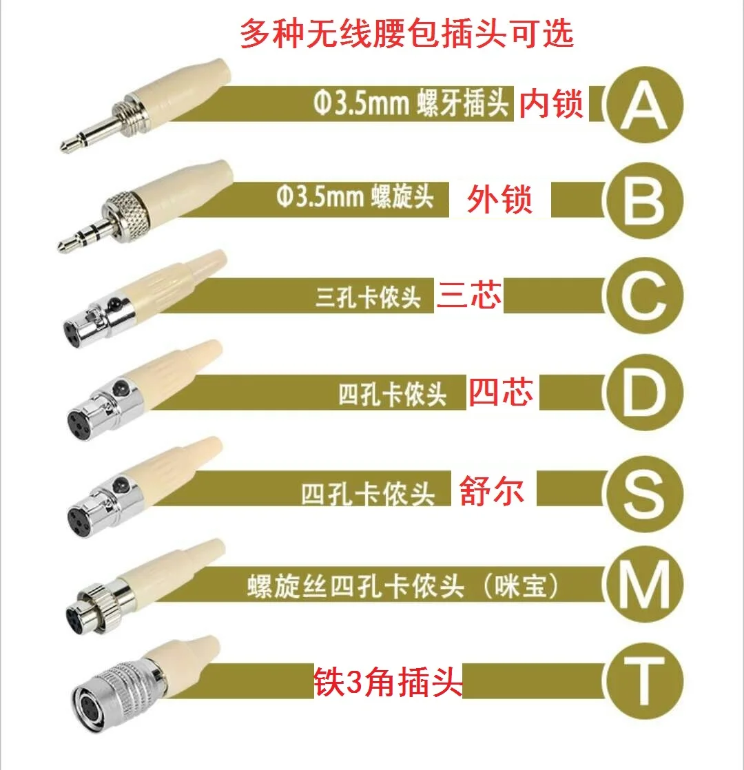 업그레이드 버전 일렉 트릿 콘덴서 헤드셋 마이크, SHURE 바디팩 용 잠금 마이크 두꺼운 케이블 3.5MM 3 핀 4 핀