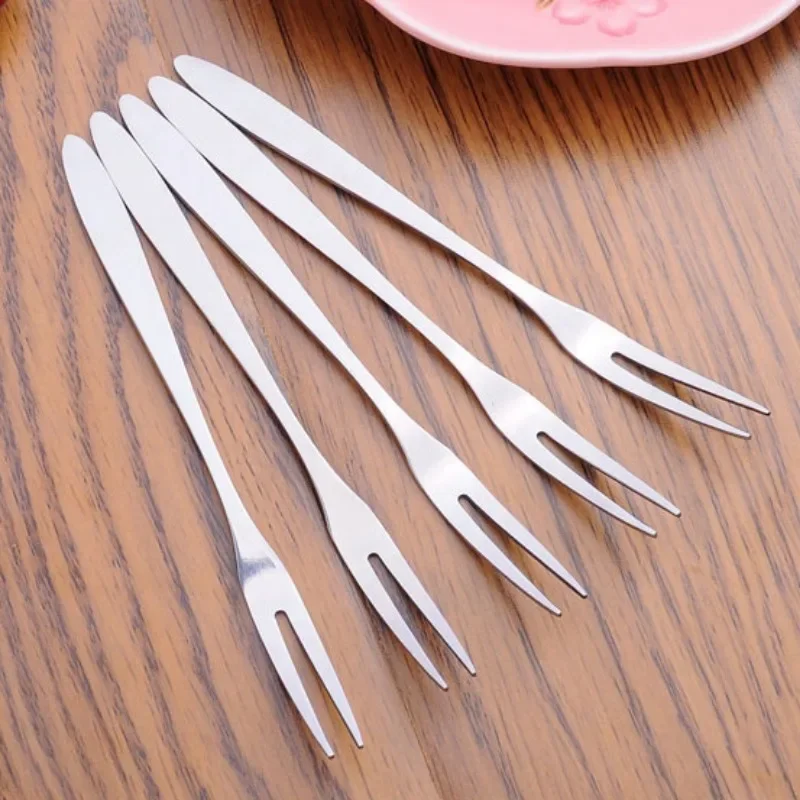 Stainless Steel Fruit Fork Dessert Forks Mini Fork Used For Cake In Party Snail For Restaurant Bar Party Banquets 1/2/5PCS fruit fork