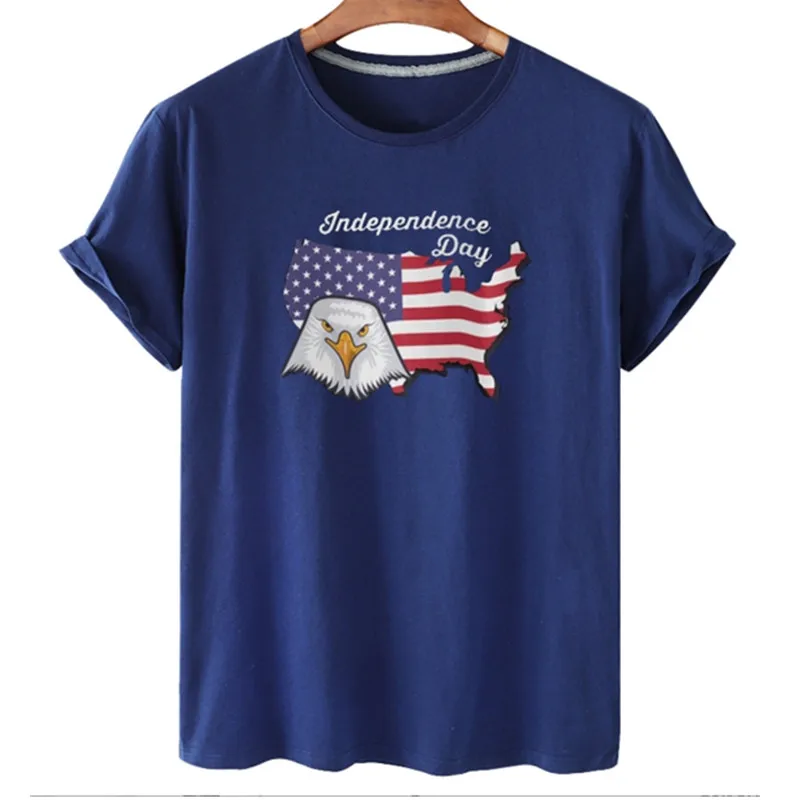 Summer New Men's Fashion Tshirt O-Neck Short Sleeve Casual The Flag of The United States Printed T-shirts Tops