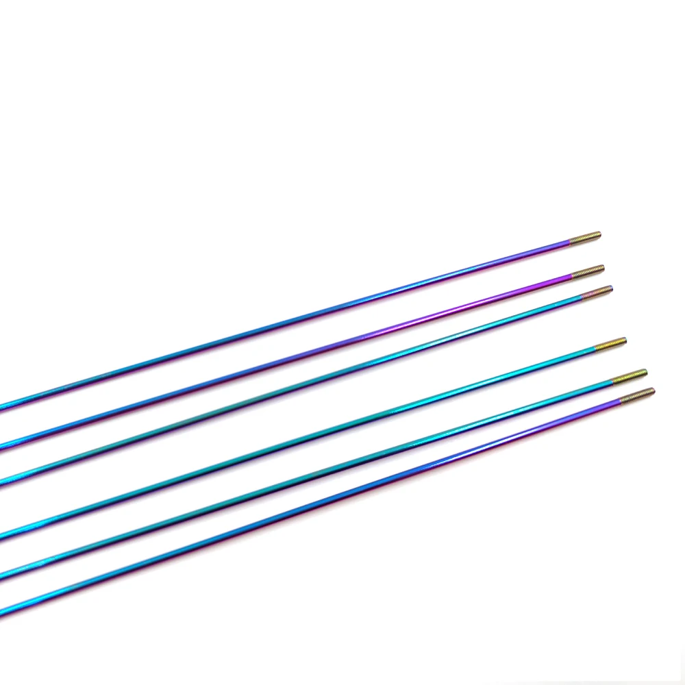 10pcs/lot FUNNRUNN Bicycle J-Bend Spokes Rainbow Wire Vacuum Pating Mountain MTB Road Bike 304 Stainless Steel 14G 257-293mm