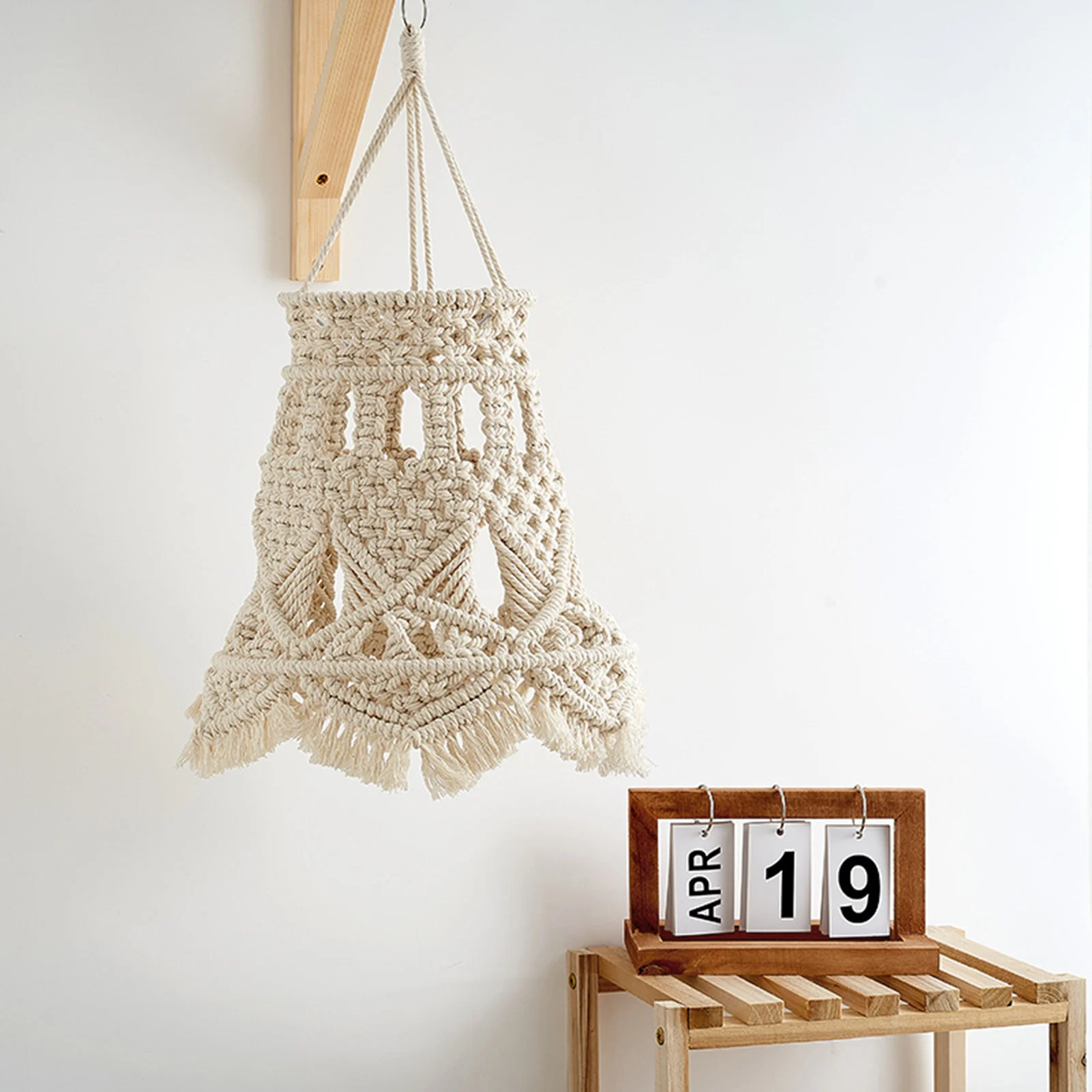 Bell Lamp Shades Boho Pendant Light Cover Elegant Tassel Ceiling Light Shade With Hook Handmade Chandelier Lampshade Home Decor