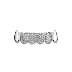 Vampire Fangs Hip - Hop Zirconia Grillz - European American Style Distinctive Dental Accessory (.)