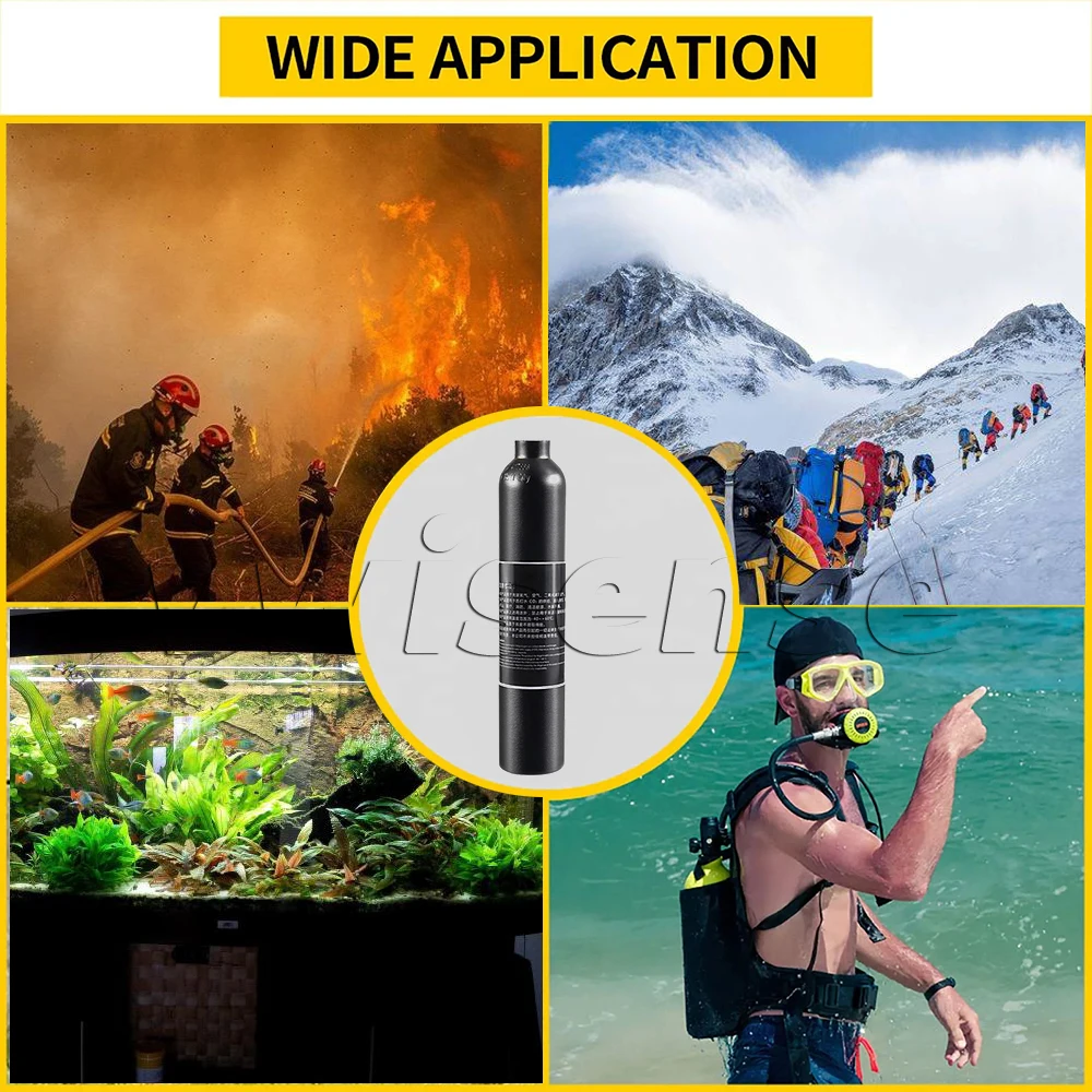 올인원 방폭 알루미늄 Co2 에어 탱크, 4500Psi, M18 x 1.5 스레드, 300bar 실린더, 산소 가스 병 충전 탱크