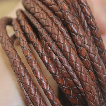Braided Brown Leather Cord 1