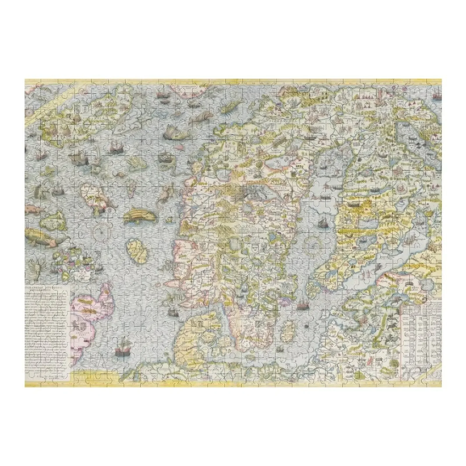 Vintage Map of Scandinavia with Mythical Creatures Jigsaw Puzzle Custom Jigsaw Personalized Baby Toy Puzzle