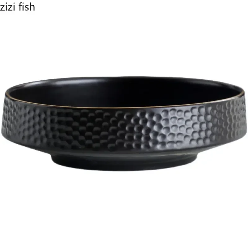 Japanese Ceramic Salad Plate Dessert Dish Snack Bowl Thick Soup Plate Sashimi Molecular Cuisine Specialty Tableware