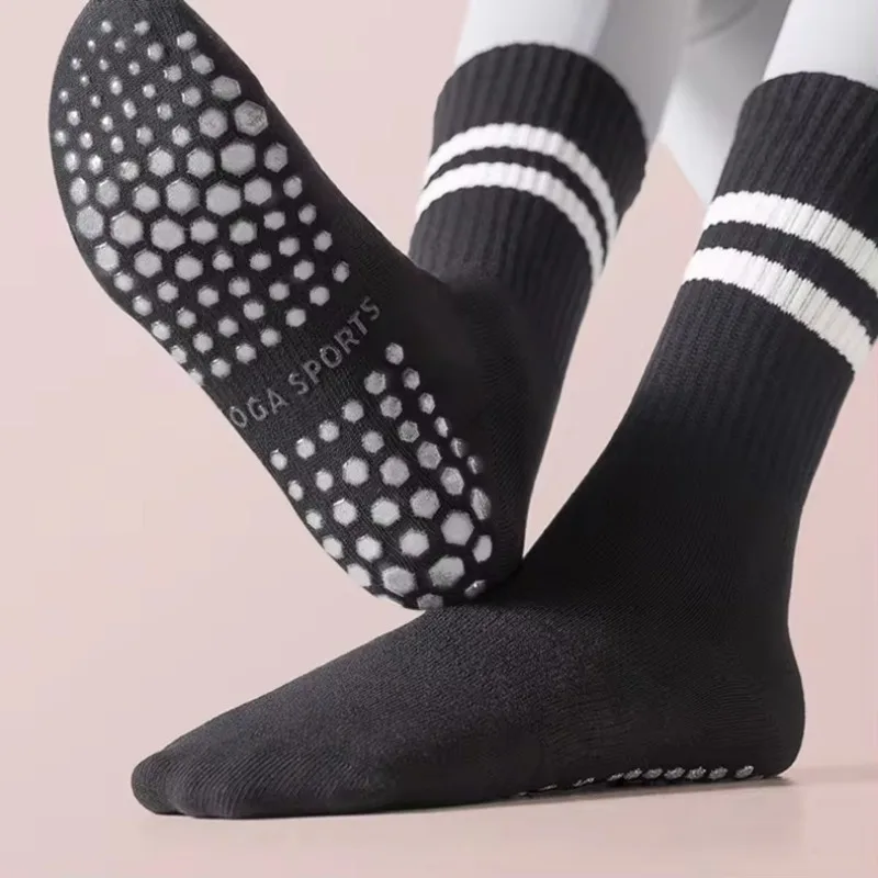 Non-slip Yoga Socks Cotton Mid-tube Bottom Silicone Indoor Fitness Sports