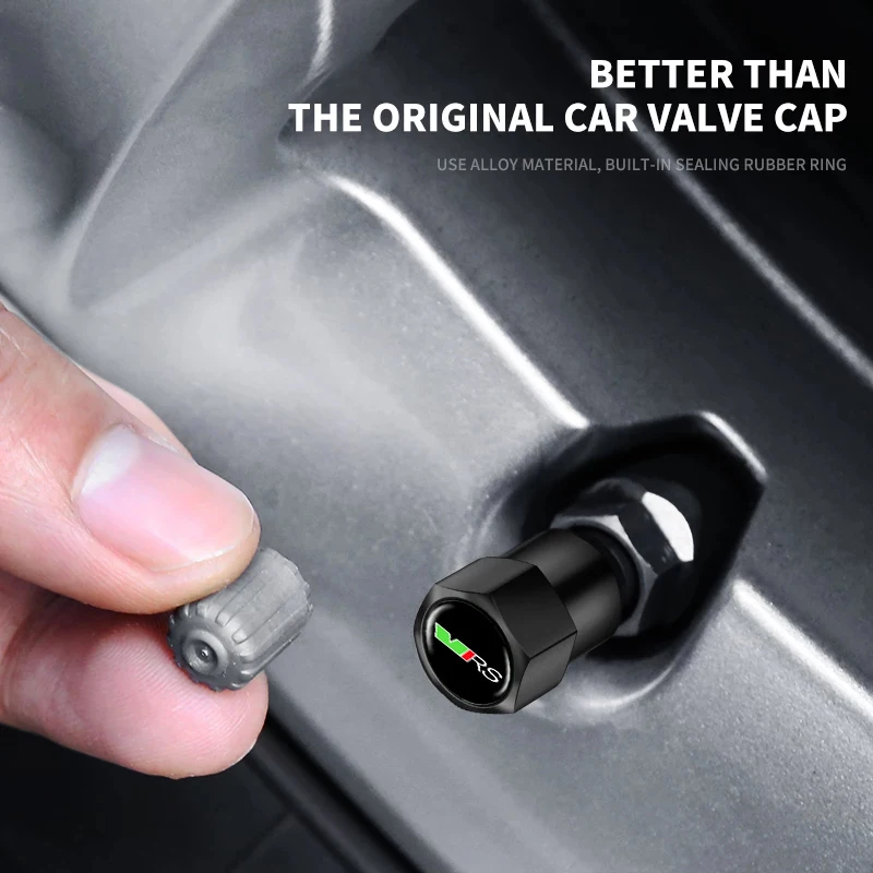 Car Wheel Tires Valves Tyre Stem Caps For Skoda VRS Octavia A7 Fabia Rapid Yeti Kodiaq Superb Accessories Car styling 4pcs tire valve caps tire valve cap tire stem cover